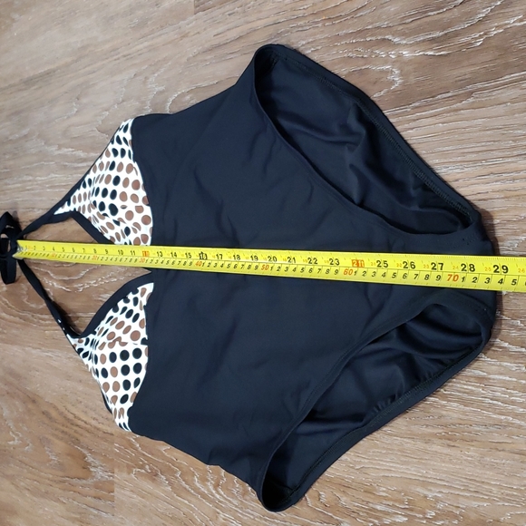 (12) AK Anne Klein One Piece Swimsuit Polka Dot Contemporary Resortwear Vacation - Picture 5 of 9